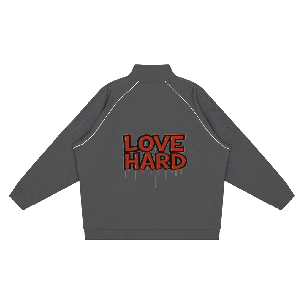 Reflection Striped Raglan Sleeve  Jacket