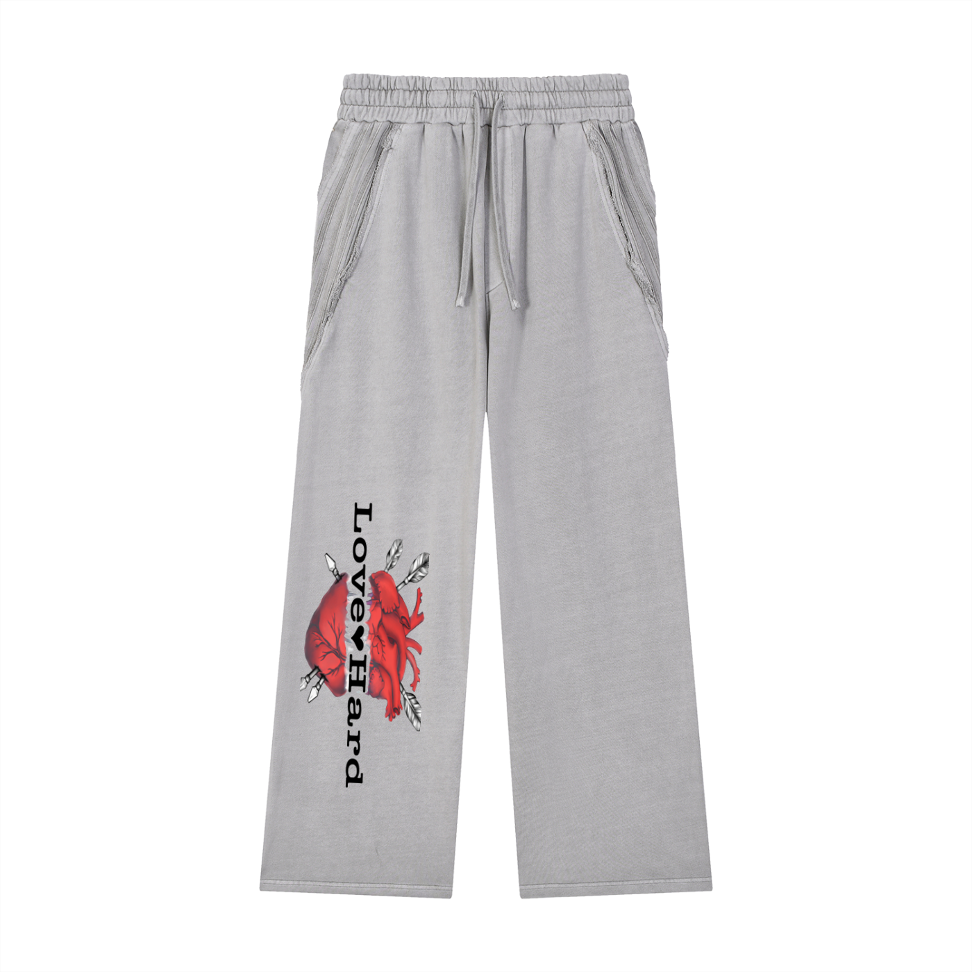 Snow Washed Tape Raw Edge Sweatpants