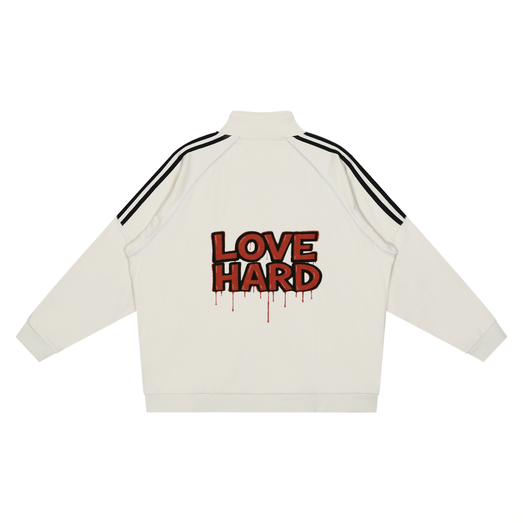 Reflection Striped Raglan Sleeve  Jacket