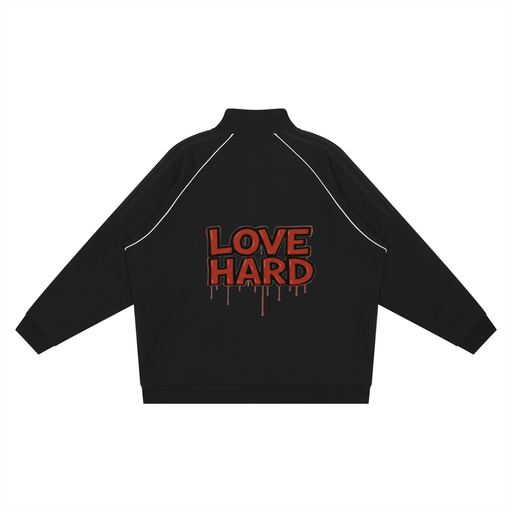 Reflection Striped Raglan Sleeve  Jacket