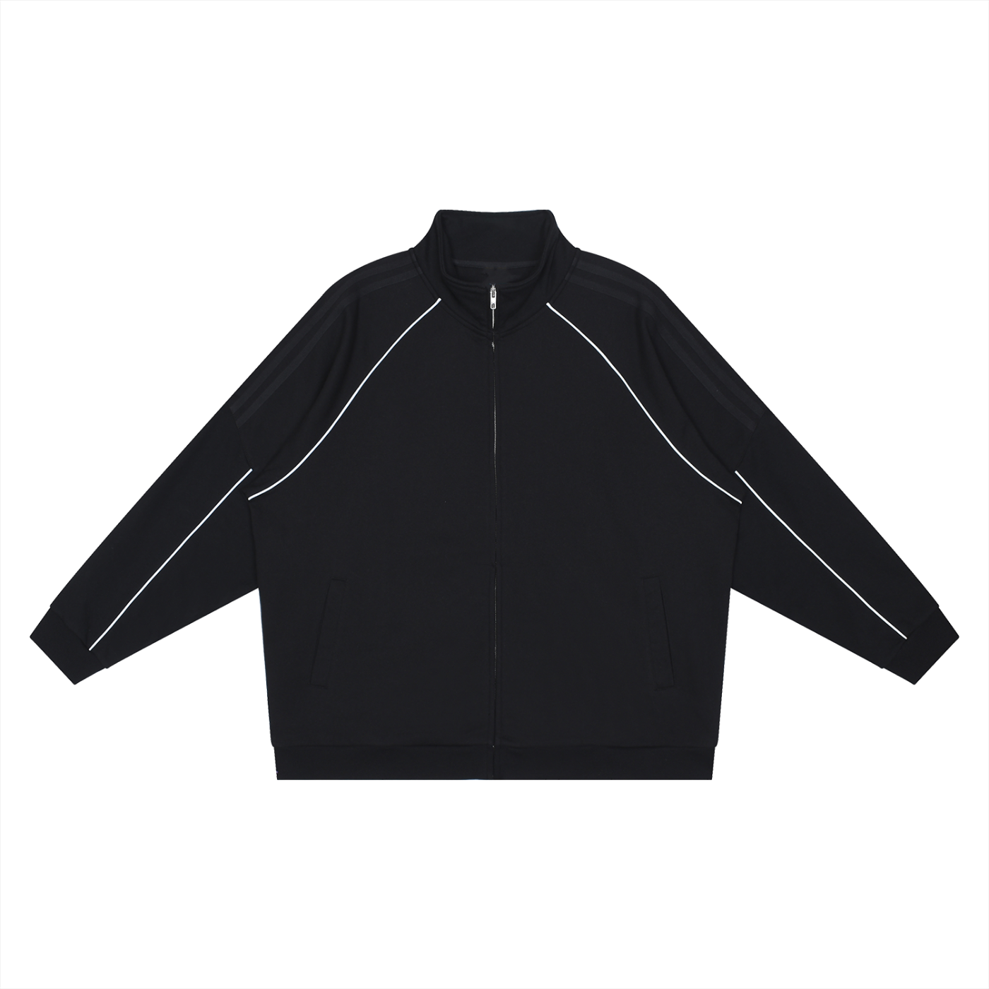 Reflection Striped Raglan Sleeve  Jacket