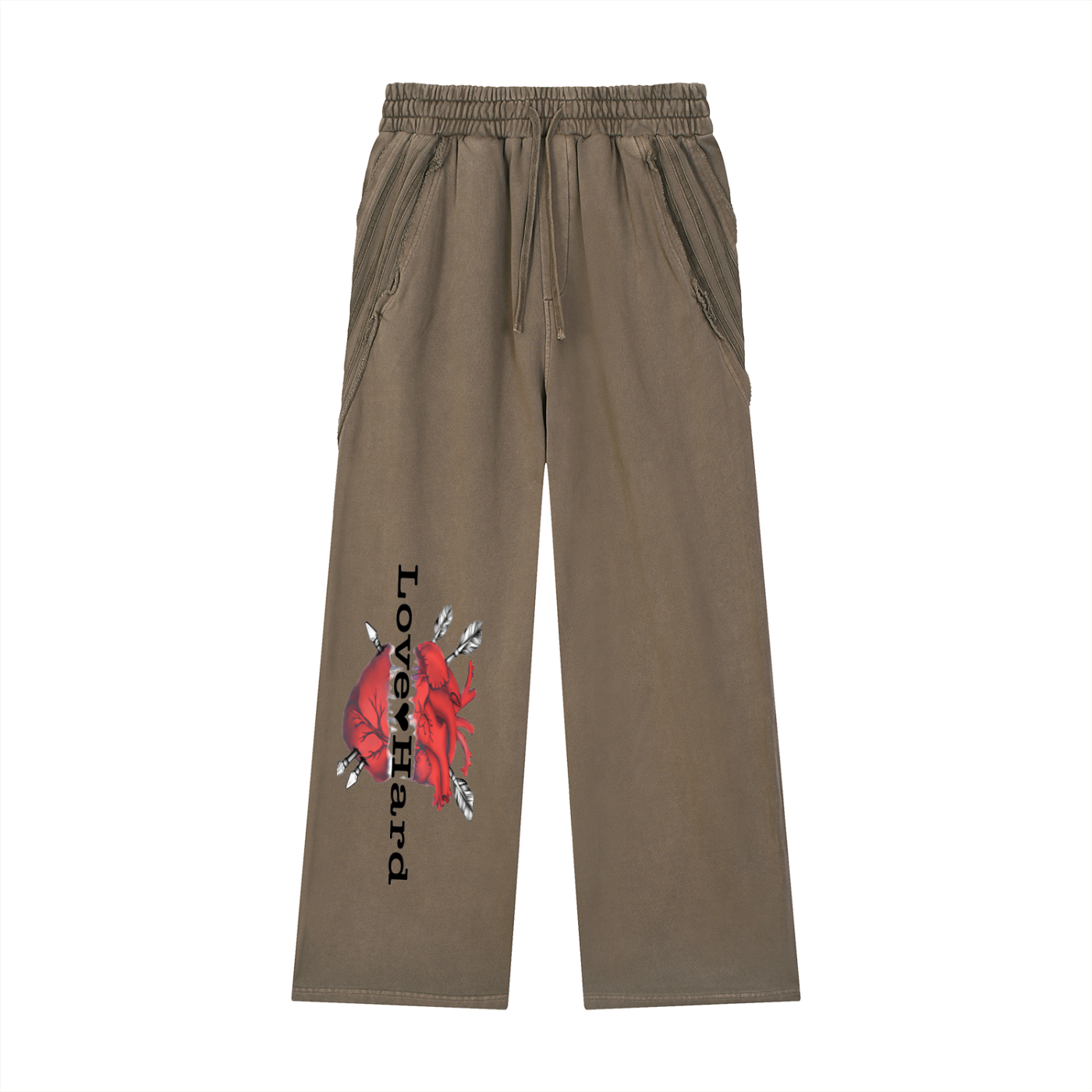 Snow Washed Tape Raw Edge Sweatpants