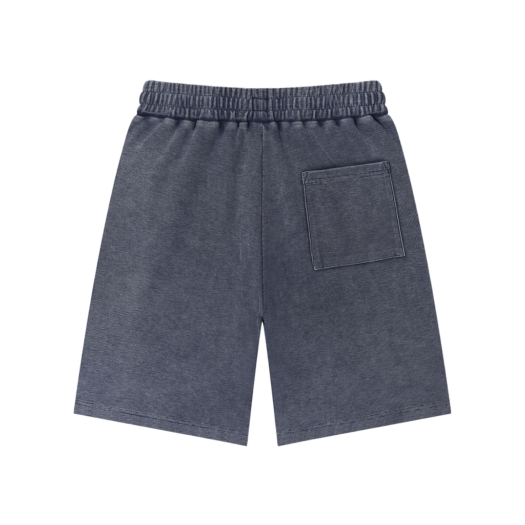 Men Mineral Wash Waffle Knit Shorts