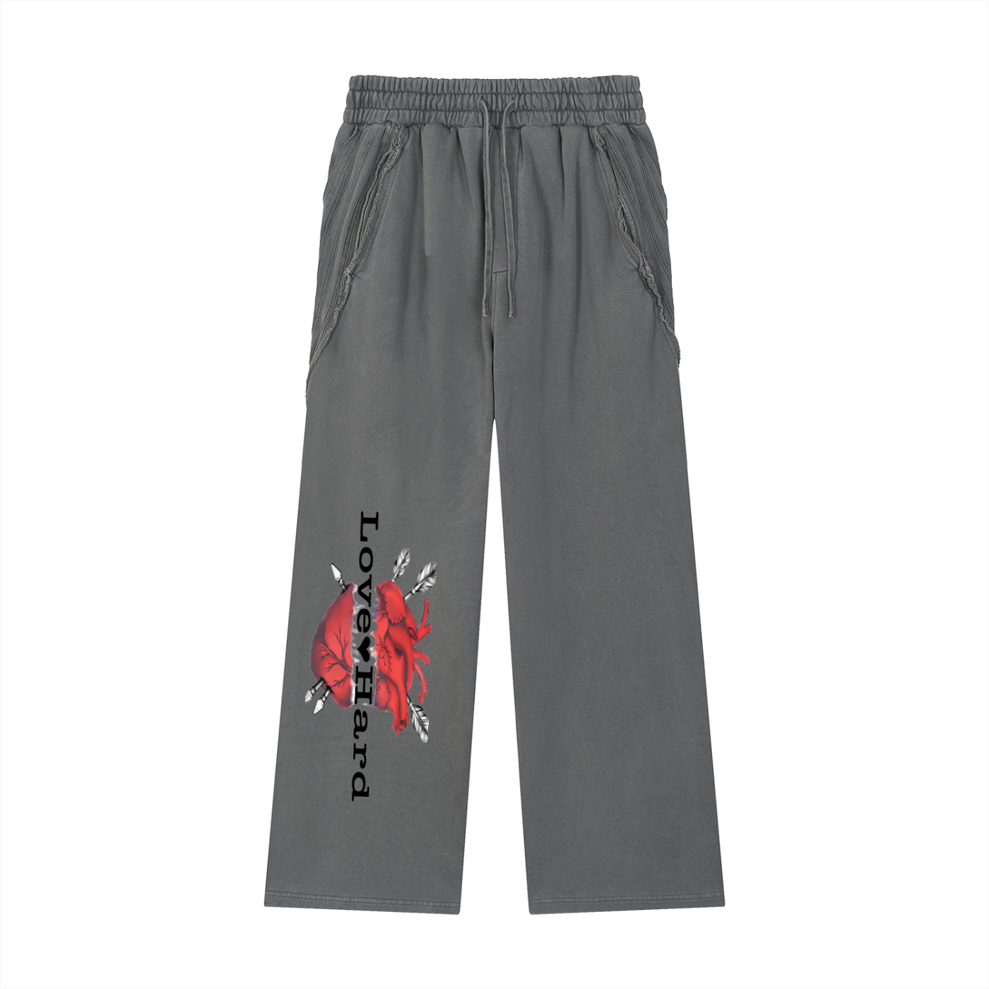 Snow Washed Tape Raw Edge Sweatpants