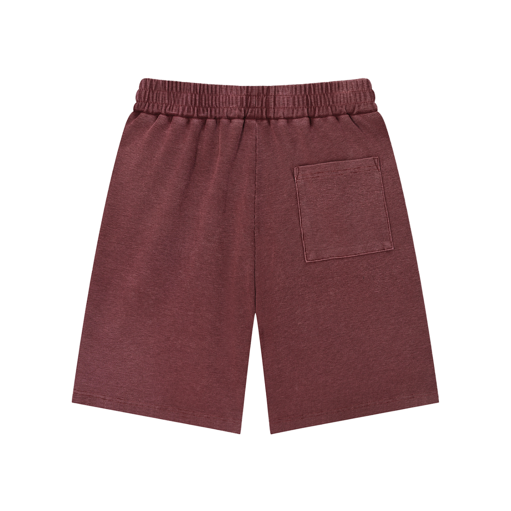 Men Mineral Wash Waffle Knit Shorts