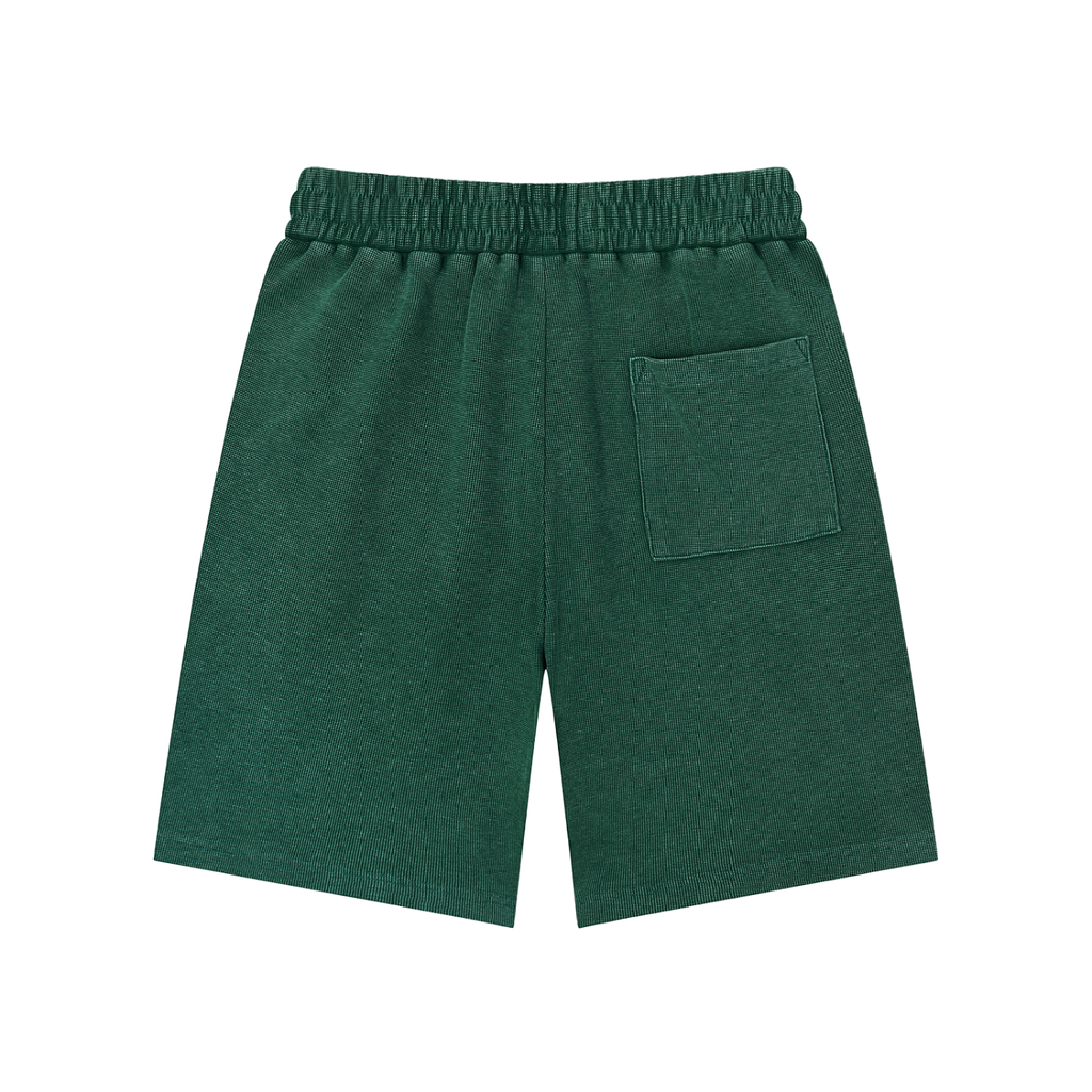 Men Mineral Wash Waffle Knit Shorts